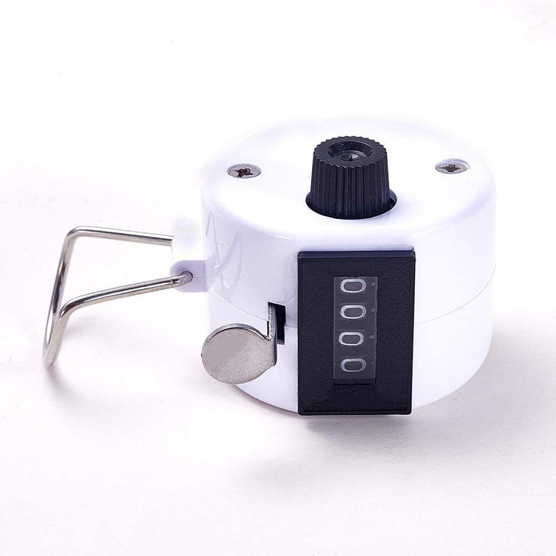 White Deer Hand Tally Counter 4 Digit Number Dual Clicker Golf Handy Convenient white - BeesActive Australia