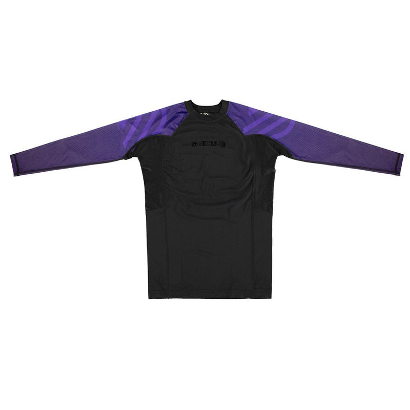 Sanabul Essentials Long Sleeve Compression MMA BJJ Wrestling Cross Training Rash Guard Purple Medium - BeesActive Australia