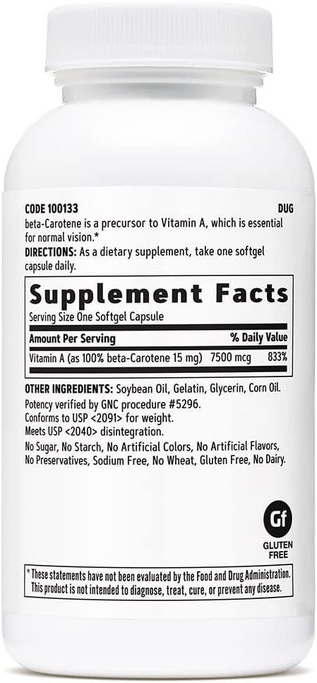 GNC Beta Carotene Genesis Beta Carotene 15mg 360 softgel - BeesActive Australia