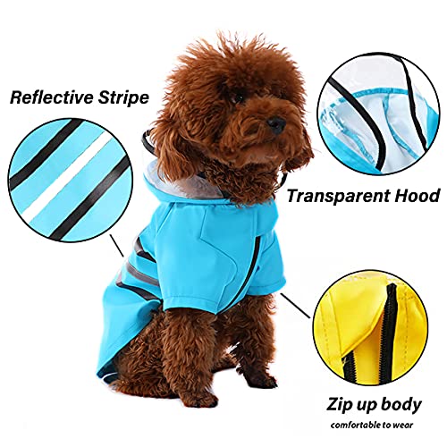 Wizland Dog Raincoat Dog Rain Jacket with Hood Lightweight Waterproof Jacket X-Small to XX-Large Dogs and Puppies Medium Blushing - BeesActive Australia