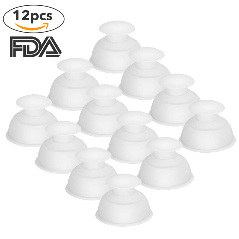 Silicone Cupping Therapy Sets Cups Massage, 12pcs Professional Vacuum Cupping Anti Cellulite Suction Cup for Facial Body Massage, Deep Tissue, Myofascial Release, Pain Relief, Muscle Relaxation-White - BeesActive Australia