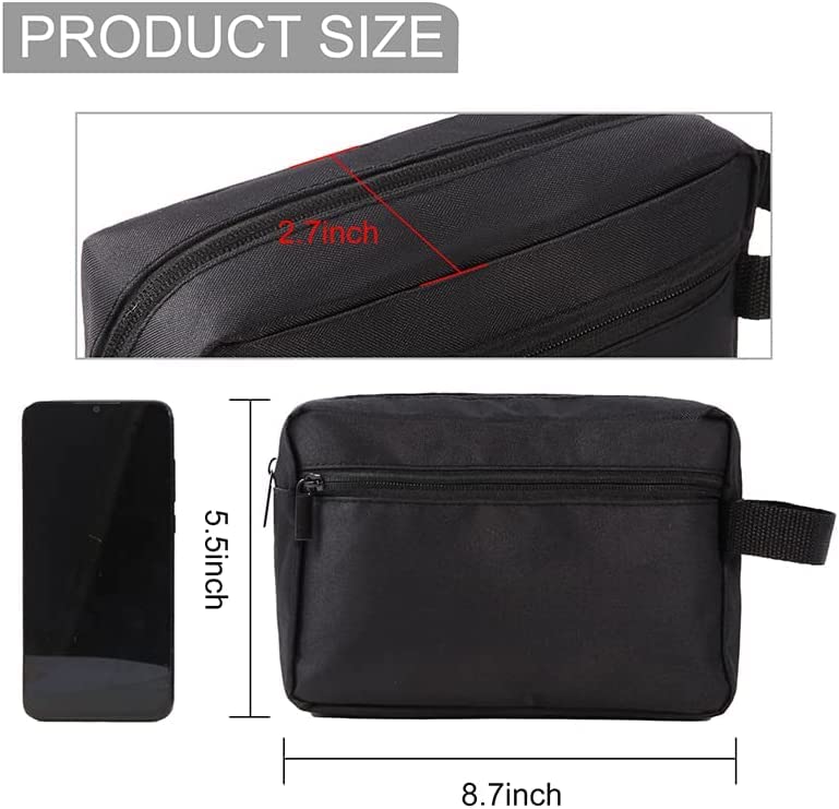 Travel Toiletry Bag for Women and Men Water-Resistant Shaving Bag Wash Bag Shaving Bag Toiletries Bag Gym Bathroom Cosmetic Bag(Black) Black - BeesActive Australia