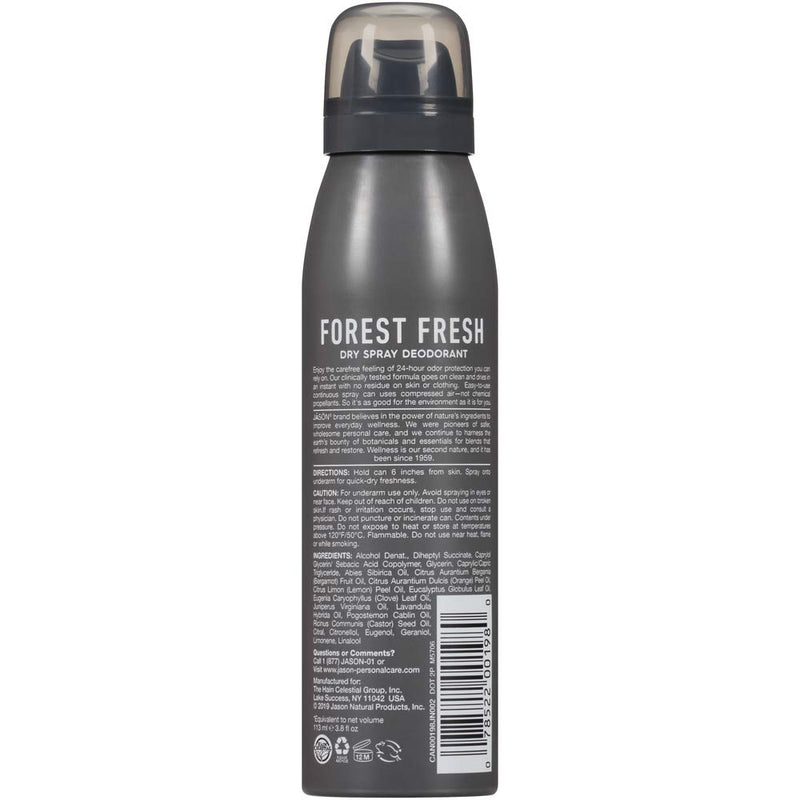 Jason Dry Spray Deodorant, Men's Forest Fresh, 3.2 Oz - BeesActive Australia