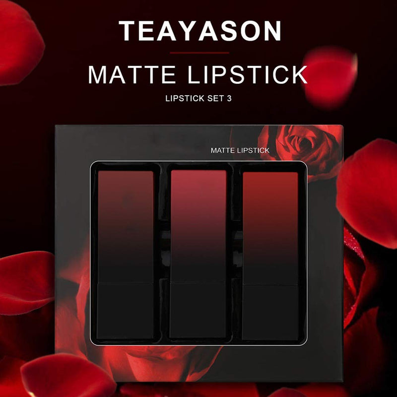 Fashion888 Three Sets Of Gradient Lipstick Velvet Matte Lipstick Bean Paste Color With Gift Package D - BeesActive Australia