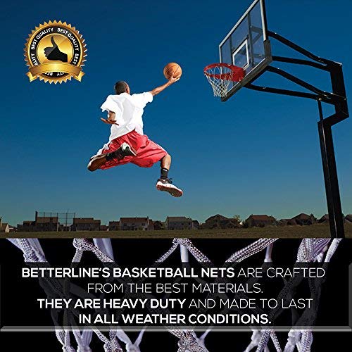 BETTERLINE 2-Pack Basketball Nets | Heavy Duty Quality All-Weather Thick Net | Multi-Pack - 12 Loop Nets (Red and White) - 2 Basketball Nets in Pack - for Indoor and Outdoor Use - BeesActive Australia