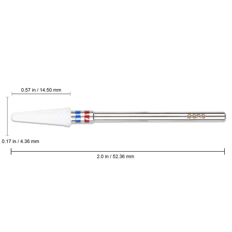 Pana Professional - White Small Tapered Cone Ceramic Bit 3/32" Shank Size - Nail Drill Bit for Dremel Machine - BeesActive Australia