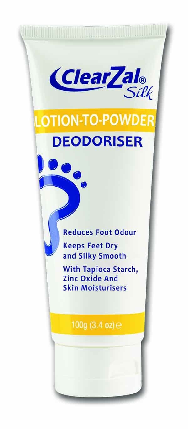 ClearZal Lotion to Powder. Deodorizing and Odor Eliminating Foot Cream That Goes On As A Cream, And Dries To Powder. Leaves Feet Dry and Silky Smooth, 3.4-Ounce Tube - BeesActive Australia