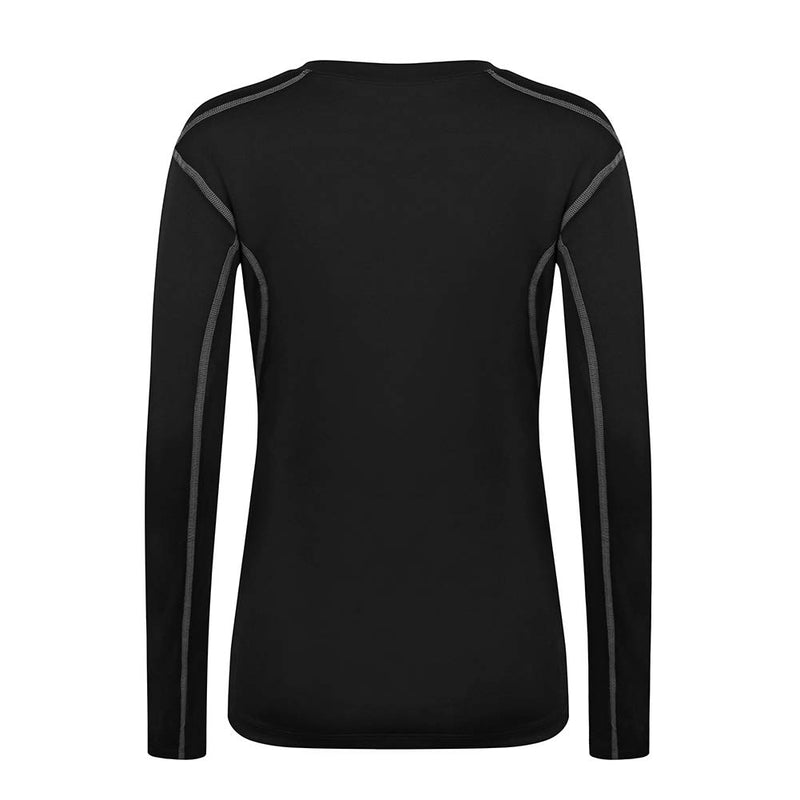 WANAYOU Women's Compression Shirt Dry Fit Long Sleeve Running Athletic T-Shirt Workout Tops Small 3 Pack(black+white+grey) - BeesActive Australia