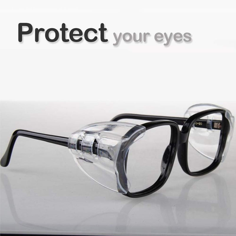 6 Pairs Eye Glasses Side Shields,Slip on Side Shields for Safety Glasses Fits Small to Large Flexible Clear Universal - BeesActive Australia