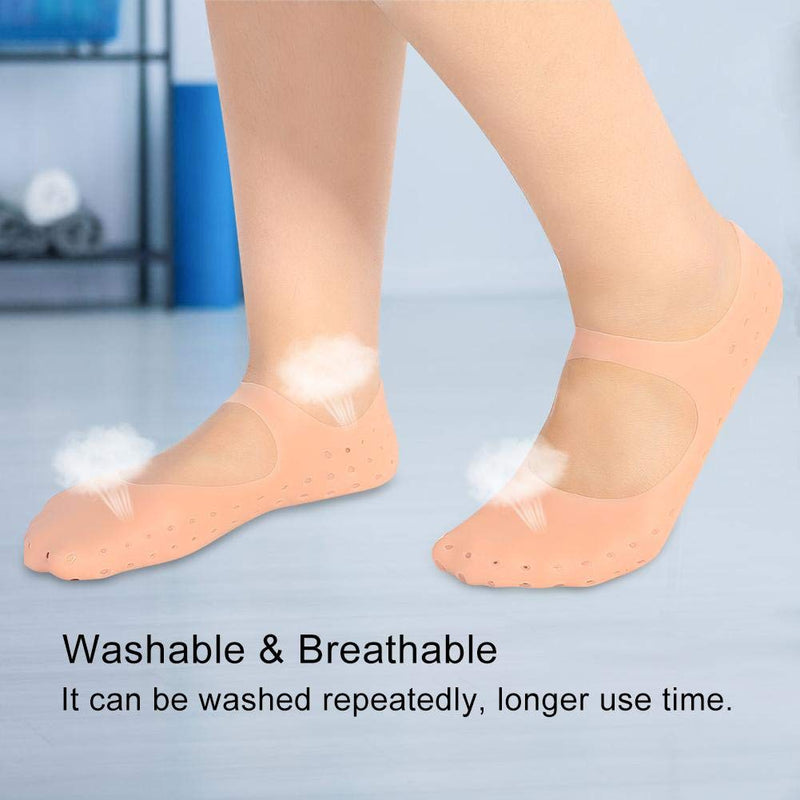 1 Pair Anti Slip Silicone Gel Moisturizing Socks Foot Care Protector,Prevent Plantar Fasciitis and Metatarsalgia,for Women NonSlip Silicone Gel Moisturizing Socks Foot Care SPA(Pink M) Pink M - BeesActive Australia