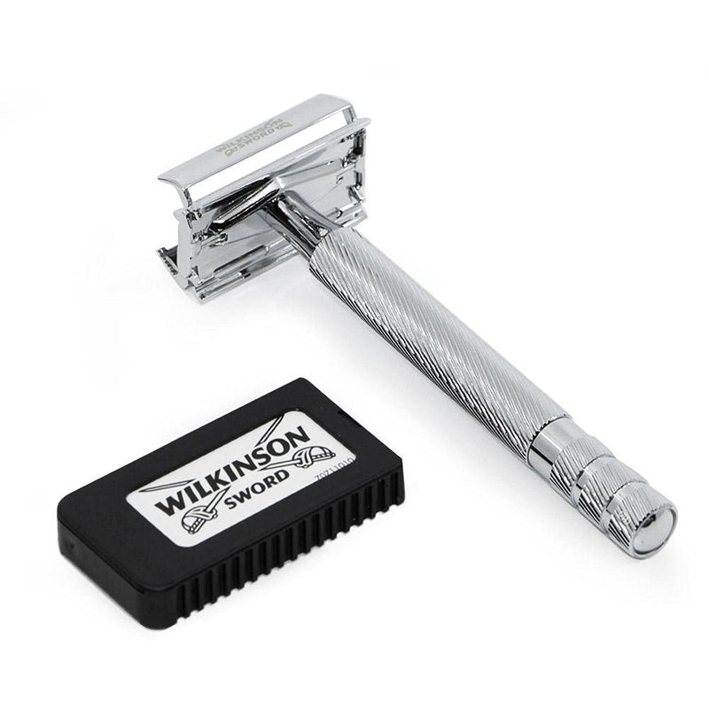 WILKINSON SWORD - Double Edge For Men | Premium Stainless Steel Safety Razor | Razor Handle + 5 Blade Refills - BeesActive Australia