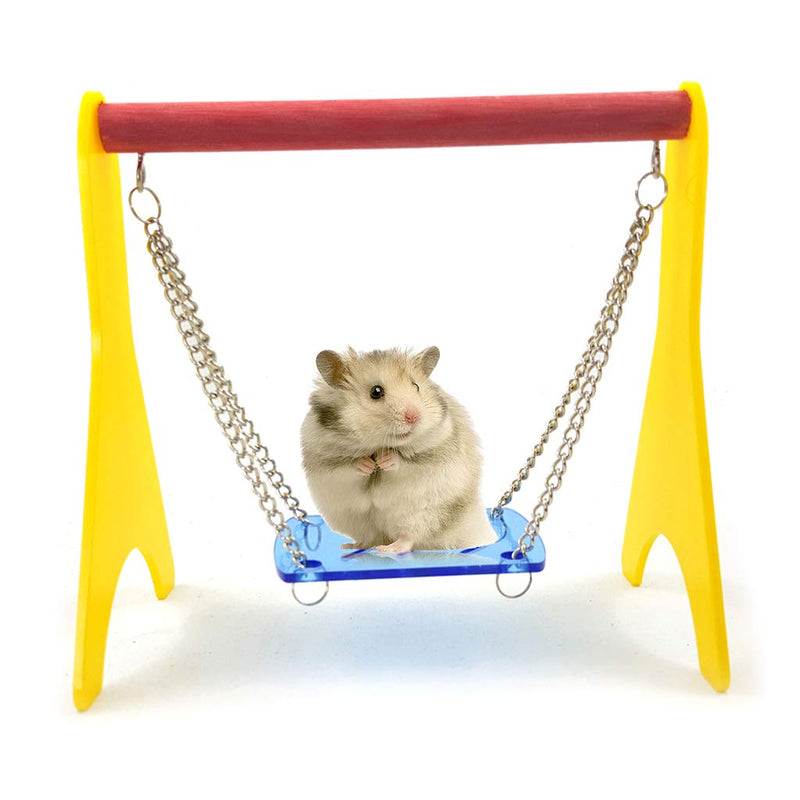 Lanema Bird Swing Baby Chick Toy Acrylic Swing Toy with Hanging Chain Perch Cage for Parrot - BeesActive Australia