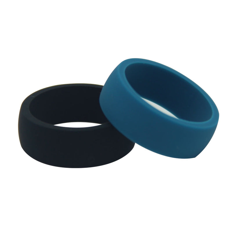 [AUSTRALIA] - Tuhaoge Silicone Wedding Ring for Men,Single Pack Silicone Rubber Wedding Bands Silicone Wedding Ring Band Silicone Ring 10 Blue Black 
