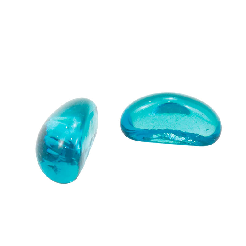 Bitray Clear Blue Aquarium Glass Stone 1.1lb Glass Bead Decorative Glass Pebbles for Fish Tank, Garden, Vase Filler - BeesActive Australia