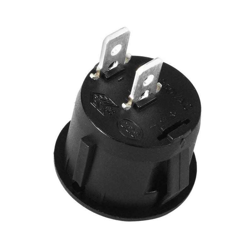 [AUSTRALIA] - RuoFeng 2-Pin Snap-In Round Rocker Latching ON/OFF Car/Boat Switch 10A/125V, 6A/250V Black Pack of 10 