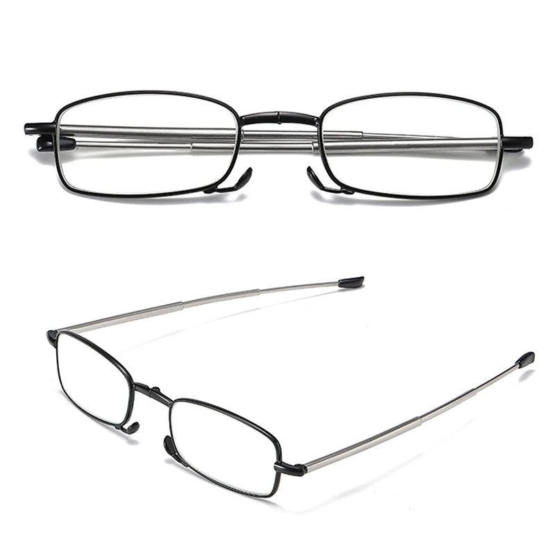 Fsread Folding Reading Glasses Compact Small Portable Blue Light Blocking Reader Spring Hinge Black 2 Black 1.75 x - BeesActive Australia