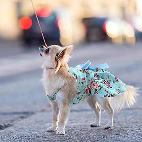 4 Pieces Dog Bowknot Floral Dress Pet Princess Dress Dog Sundress Dog Princess Dress Puppy Summer Dress for Small Pets Dogs Puppy Cats Medium - BeesActive Australia