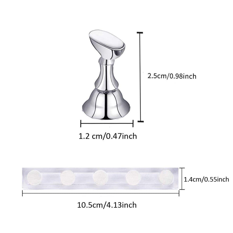 DNHCLL 1 Set Acrylic Nail Display Stand Magnetic Nail Tips Practice Holder Stand Fingernail DIY Display Stands for Home and Salon False Nail Tip Manicure Tool (Silver) - BeesActive Australia