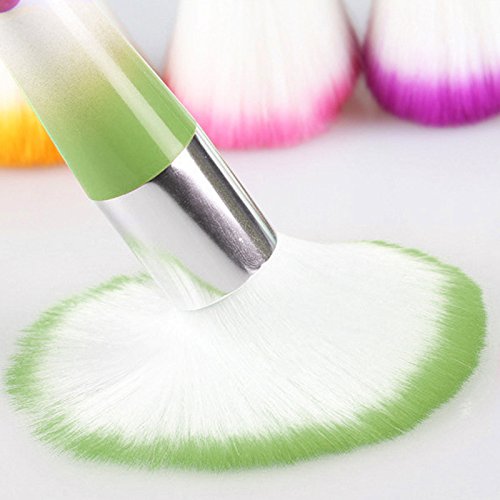 Frcolor Nail Art Dust Remover Powder Brush Cleaner for Acrylic UV Gel Nail Art Cleaner (Random Color) Random Color - BeesActive Australia