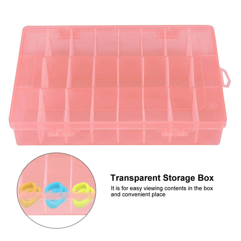 Jewelry Box Organizer Storage, 24 Grids Adjustable Jewelry Box, Plastic Detachable Beads Earrings Storage Case Jewelry Divider Container Jewelry Organizer Case(Orange) Orange - BeesActive Australia