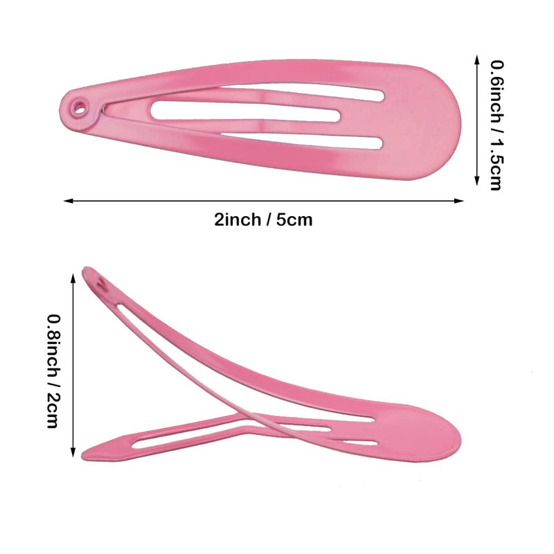 40 Pcs Metal Snap Hair Clips Candy Color 2 Inch Non Slip Kids Barrettes Girls' Hair Accessories - BeesActive Australia