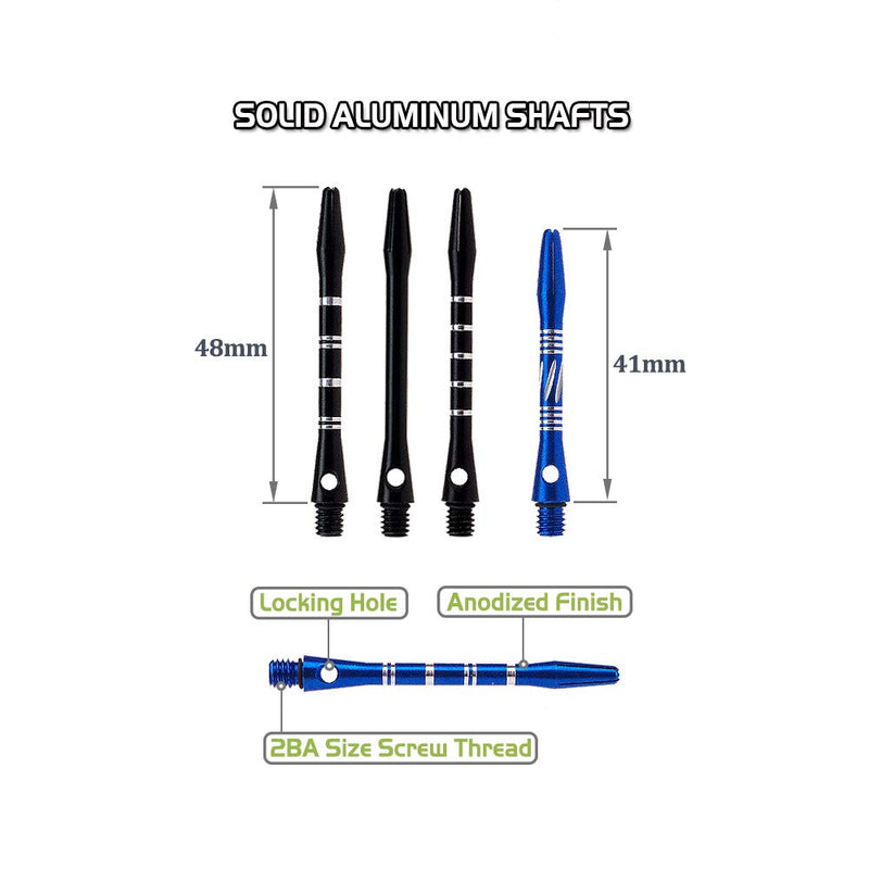Wolftop 2BA Thread Aluminum Dart Shafts 24 Pack with Rubber O-Rings, Dart Accessories Kit for Steel Tip Darts and Soft Tip Darts - BeesActive Australia