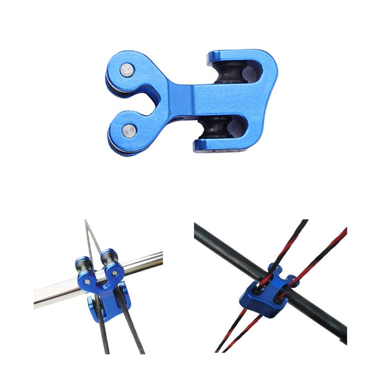 Votono Archery Cable Slide Aluminium Bow String Splitter Bow Bowstring Separator Free 4 Target Nails Blue - BeesActive Australia
