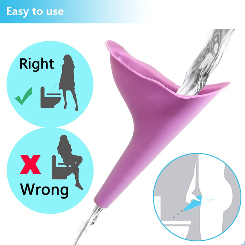 4 PCS Female Urination Device Urinal for Women Female Urinal Pee Funnel Womens Urinal for Girls Pee Standing with Carry Bag (2 Purple + 2 Pink) - BeesActive Australia