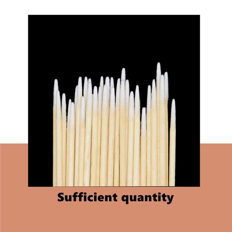 500Pcs Microblading Cotton Swab for Eyebrow Tattoo Beauty Make-up Color Nail Seam Dedicated Dirty Picking Wood Handle Small Pointed Tip Head - BeesActive Australia