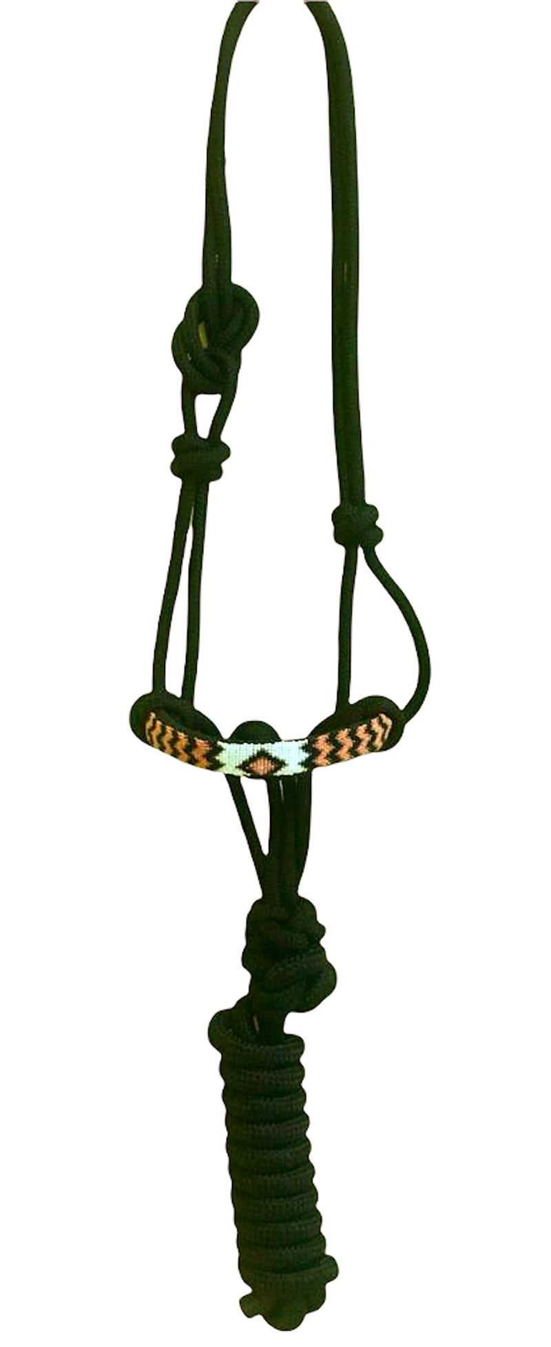 Majestic Ally Padded Beaded Nose Braided Rope Halter with 10' Matching Lead - Full - BeesActive Australia