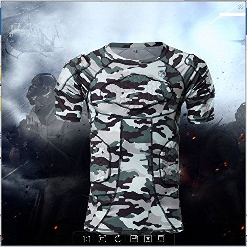 [AUSTRALIA] - TUOYR Padded Compression Shirt Chest Protector Undershirt for Football Soccer Paintball Shirt Padded Shirt Large 