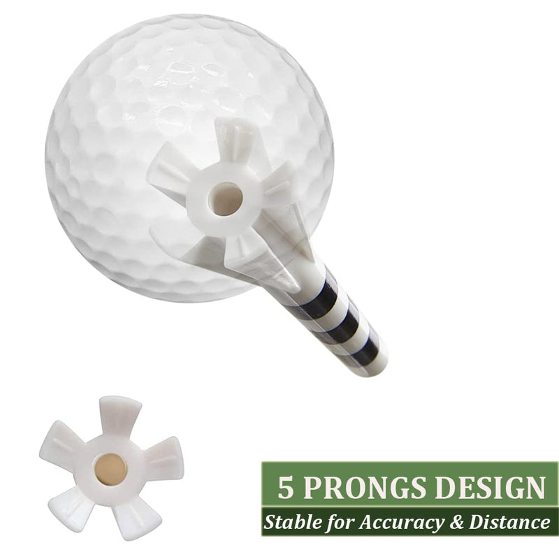 Korahman 5 Prongs Plastic Golf Tees 3-1/4 inch and 2-3/4 inch,Pack of 50 | Reduce Friction & Side Spin Golf Tees - BeesActive Australia