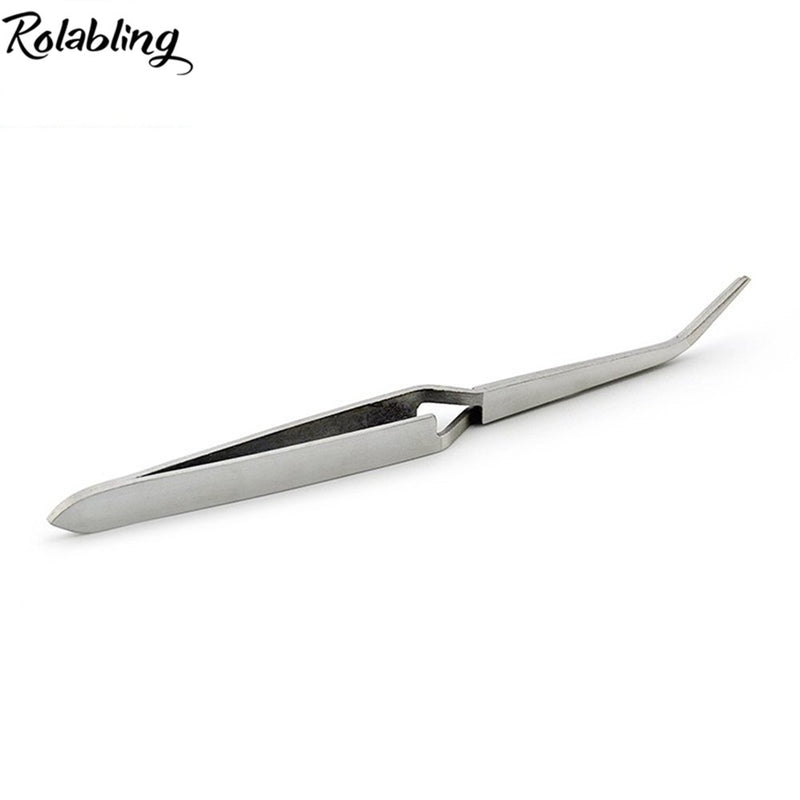 Rolabling Nail Art Tweezers Manicure Rhinestones Picking Tools Trimmers Stainless Steel Nail Art Tools (Size-1) Size-1 - BeesActive Australia