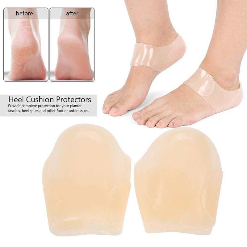 Heel Silicone Socks for Cracked Feet 2 Pair Moisturizing Gel Protector Sleeve Plantar Fasciitis Pedicure Foot Care Open Toe Socks Heel Protection - BeesActive Australia