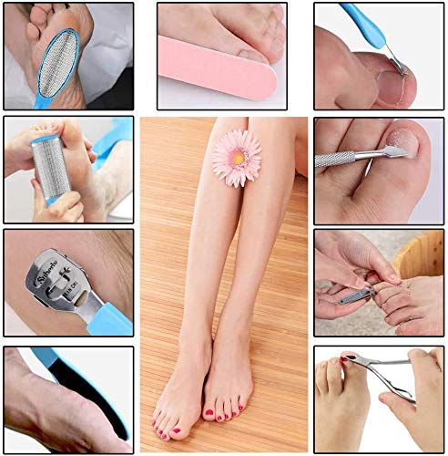 Professional Pedicure Tools Set, Foot Care Kit Stainless Steel Foot Rasp Foot Dead Skin Remover Pedicure Kit for Men Women Foot Spa or Home Best Gift (11pcs) 11pcs - BeesActive Australia