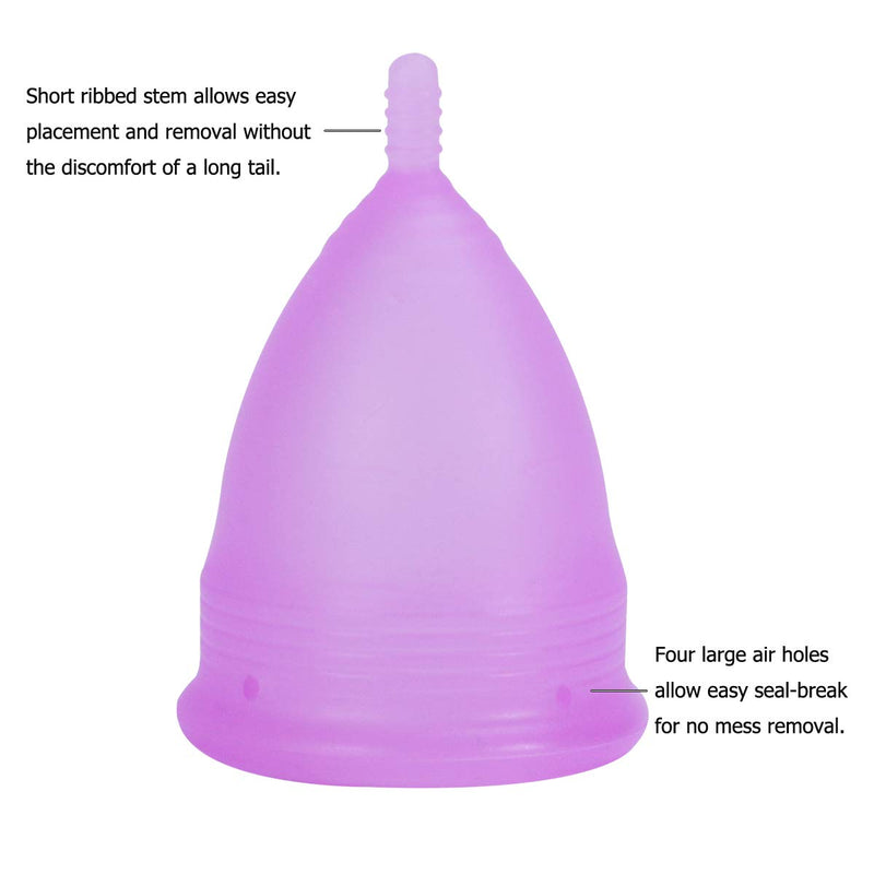 CROING 𝙈𝙚𝙣𝙨𝙩𝙧𝙪𝙖𝙡 𝘾𝙪𝙥 Reusable Menstrual Cups Set of 4, Period Cup, 2 pcs Small and 2 pcs Large ( Purple and White) - BeesActive Australia