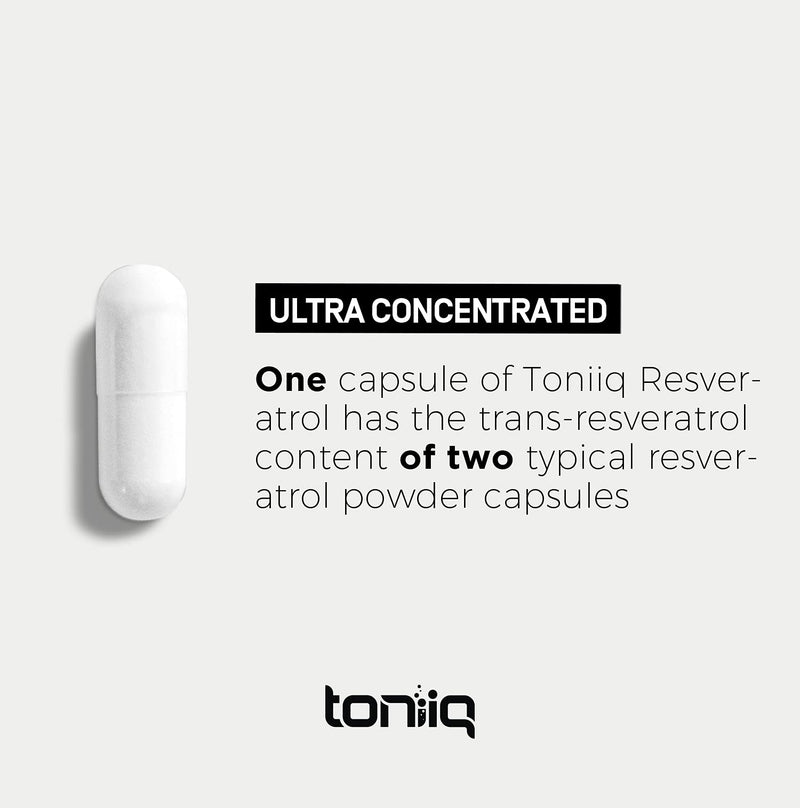 Ultra High Purity Resveratrol Capsules - 98% Trans-Resveratrol - Highly Purified and Highly Bioavailable - 60 Caps Reservatrol Supplement - BeesActive Australia