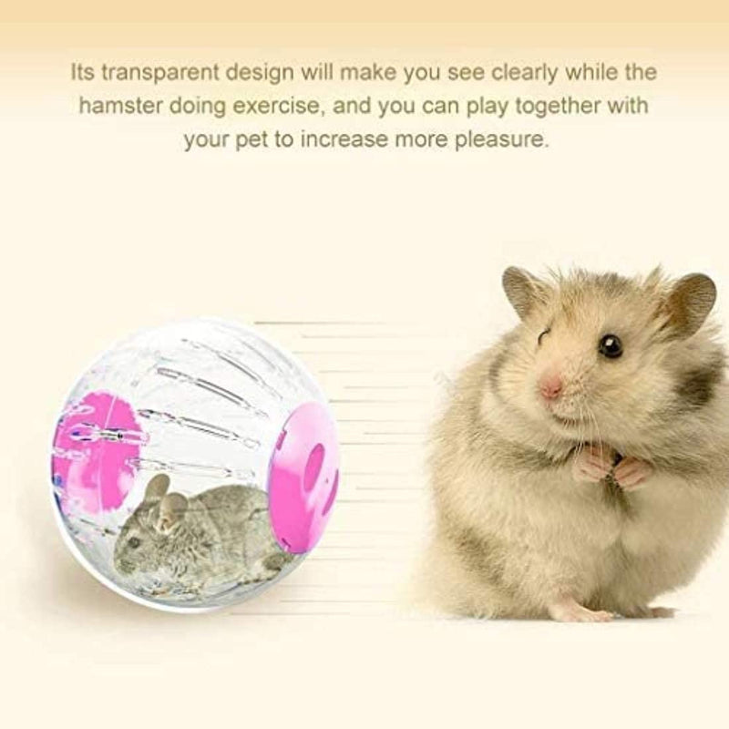 New Cute Hamster Running Ball 4.72 Inches, Crystal Ball for Hamsters,Small Silent Exercise Wheel, Small Animals Cage Accessories ,Small Animal Pet Toys Ball ,Mouse Ball Pink - BeesActive Australia
