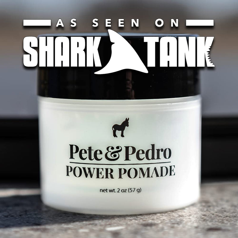 Pete & Pedro POWER POMADE - Hair Styling Strong Pomade for Men | Super High Hold, Super High Shine, and Super High Control | As Seen on Shark Tank, 2 oz. b) Power Pomade - BeesActive Australia