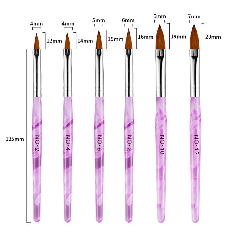 6Pcs Acrylic Nail Brush Set with 2Pcs Nail Art dappen dish, Kalolary 2 In 1 Nail Acrylic Liquid Powder Dappen Dish Mini Glass Nail Cup Acrylic UV Gel Brush Nail Pen Holder Crown Nail Glass Dish - BeesActive Australia