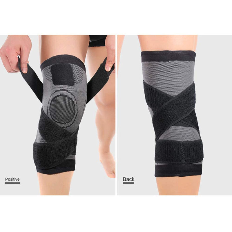 Hibucuo Knee Sleeve with Side Stabilizers, Adjustable Compression Knee Brace Support for Knee Pain, Arthritis Relief, improve Circulation Compression XX-Large Black - BeesActive Australia