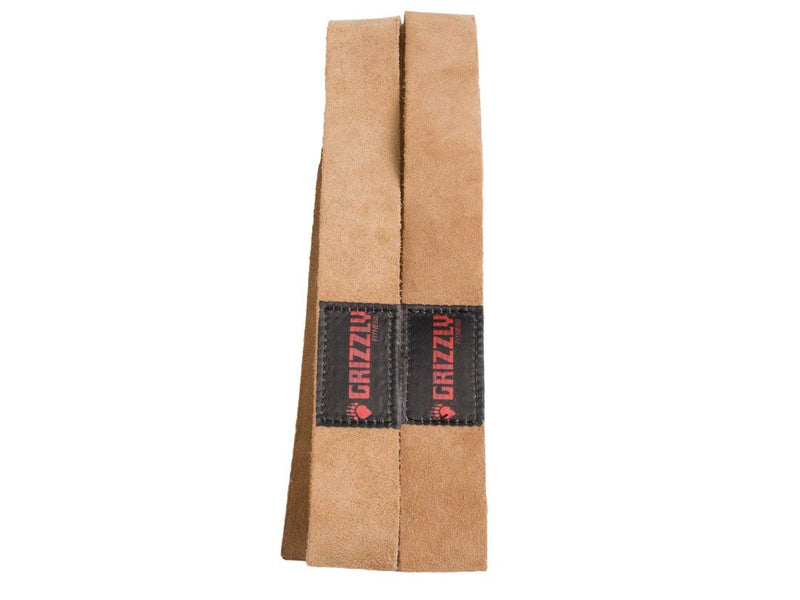 Grizzly Fitness 1.5" Premium Genuine Leather Lifting Wrist Straps for Men and Women | Sold in Pairs | One Size | Used by Pros to increase Grip Strength and Reduce Slipping | 1.5” Wide x 20.5" Long - BeesActive Australia