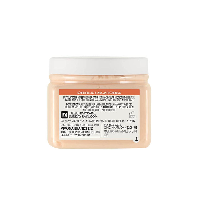 Sunday Rain Polishing Body Scrub for Dry Skin, Exfoliating & Brightening, Vegan & Cruelty-Free, Mandarin & Green Tea Extract, 265g - BeesActive Australia