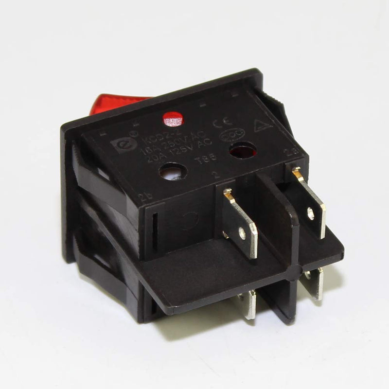 [AUSTRALIA] - DaierTek 5Pcs DPST 4 Pin Rocker Switch 220V Red Light Toggle Switch ON Off 16A 250VAC 20A 125VAC for Boat Car Motorcycle Household Appliances 