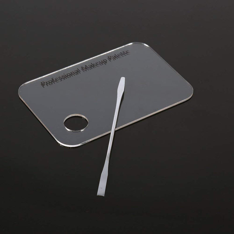 Makeup Palette - Clear Acrylic Makeup Nail Art Cosmetic Mixing Palette & Stainless Spatula Tool Set - BeesActive Australia