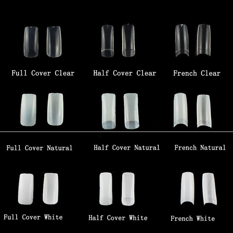 False Nails,Coffin Nail Tips,500PCS Long Ballerina Nails Press on Nail Tips Acrylic Nails False Nail Tips DIY False Nail Art Tips Artificial Nails for Nail Salons and DIY Nail Art,Full Cover,Clear Full Cover Clear - BeesActive Australia