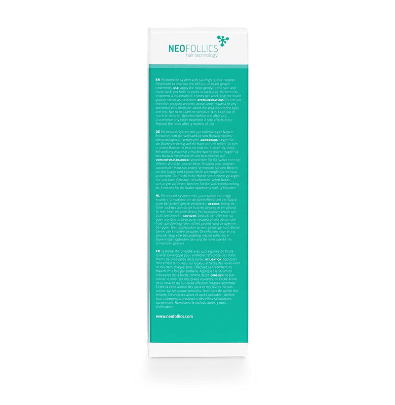 Neofollics Beard Growth Stimulating Roller, Activate and Stimulate Beard Growth, 540 0.5mm microscopic needles - BeesActive Australia