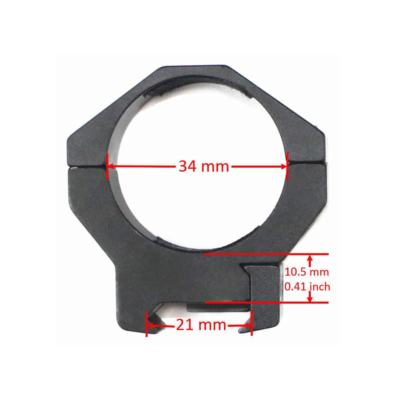 Gotical 34mm Low Profile Scope Rings Mount - for 34mm Tubes - Rifle Scope Rings Aluminum Picatinny Low Profile Mount Low Profile Ring Low Profile Saddle Height is 0.4" - BeesActive Australia