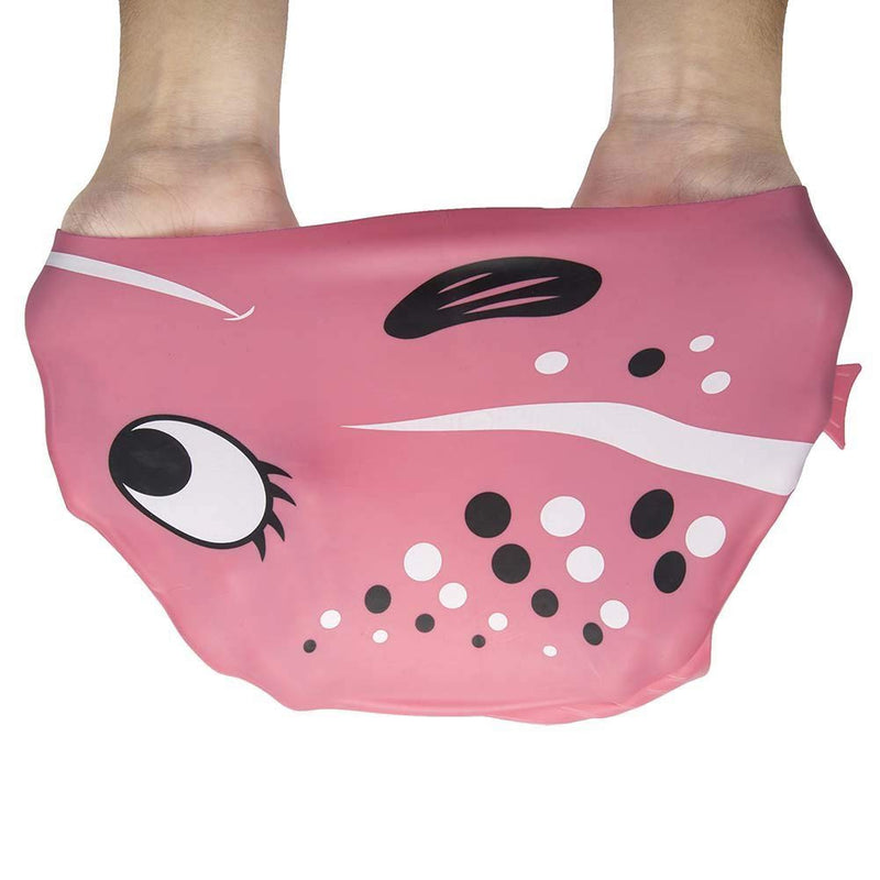 DoubleWood Kids Swimming Caps Fun Swimming Hat Comfortable Silicone Children Toddlers Swim Cap Waterproof Protect Ear Swim Pool Hat for Boys and Girls Pink - BeesActive Australia