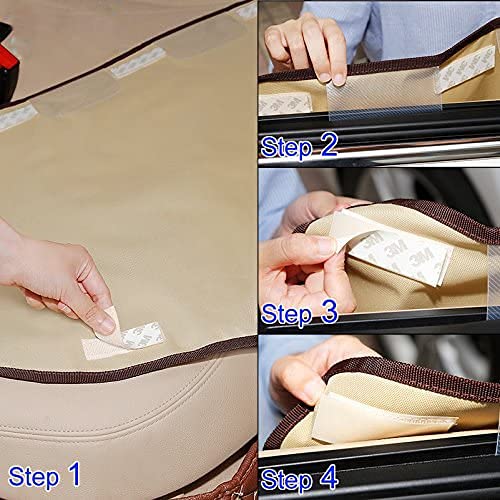 BECROWMUS 2 Packs Waterproof Pet Car Door Cover Anti Scratch Vehicle Door Protector, Guard for Car Doors Dogs Claws Travel Back Window Nails Scratching Covers -Two Steps to Install, Beige - BeesActive Australia
